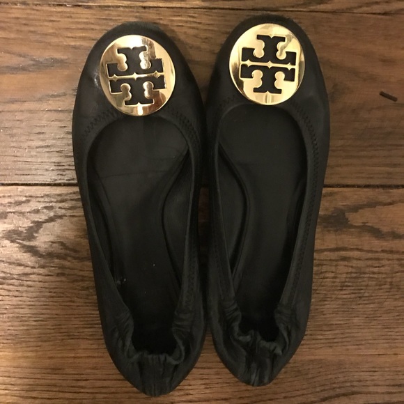 Tory Burch Shoes - Tory Burch Black Leather Flats 7